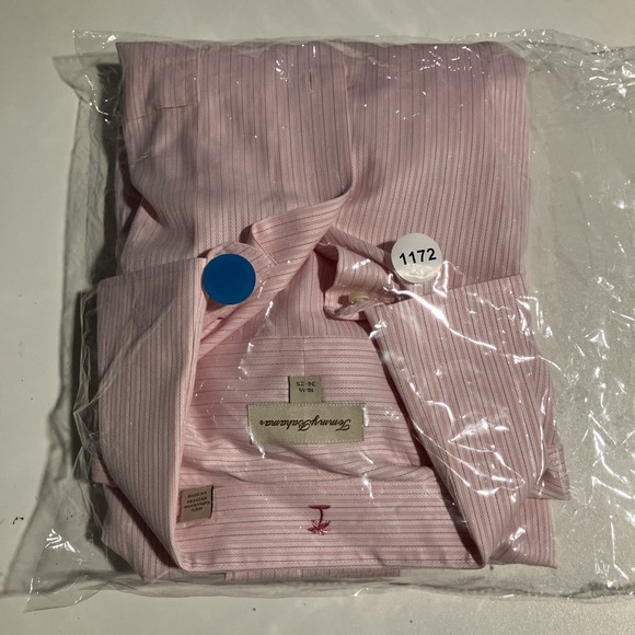 Tommy‎ Bahama Pink Striped Button Down, Men's Size 16.5 34/35 Long Sleeve Shirt - Picture 9 of 9